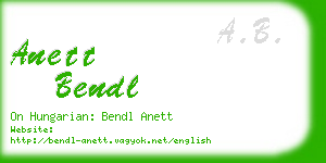 anett bendl business card